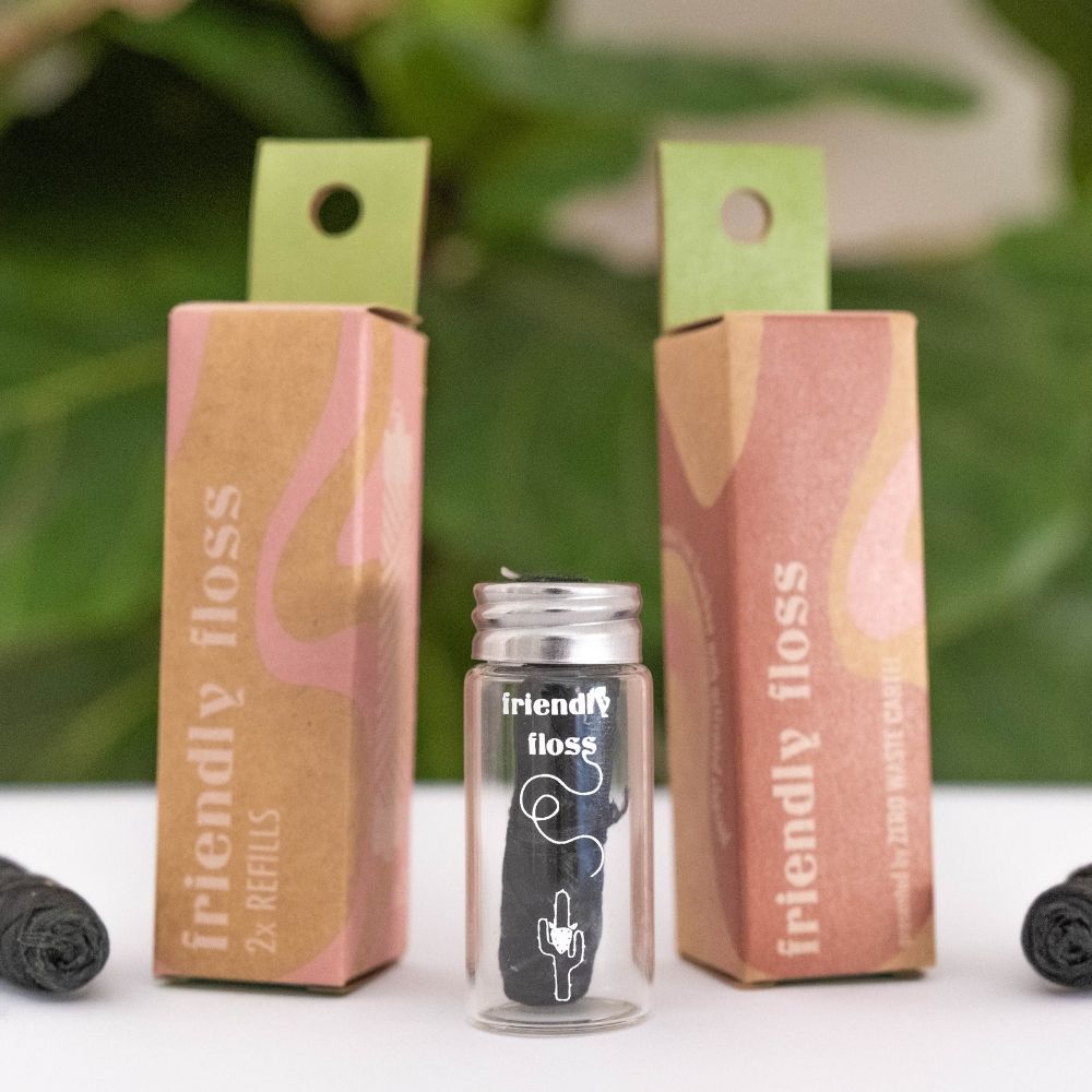 Friendly Floss - Bamboo Floss with Activated Charcoal - Zero Waste Cartel