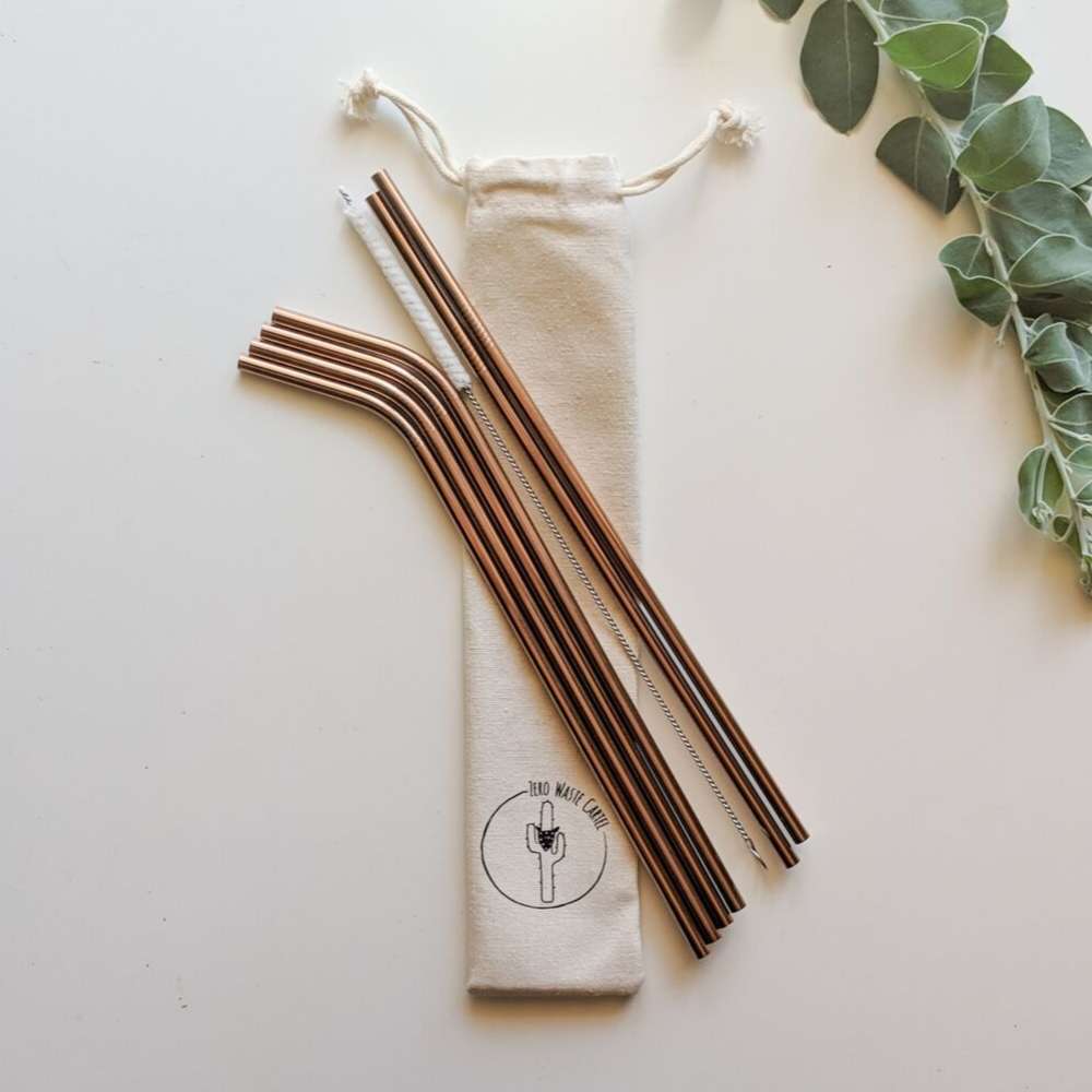 Stainless Steel Drinking Straws - Gold - Zero Waste Cartel