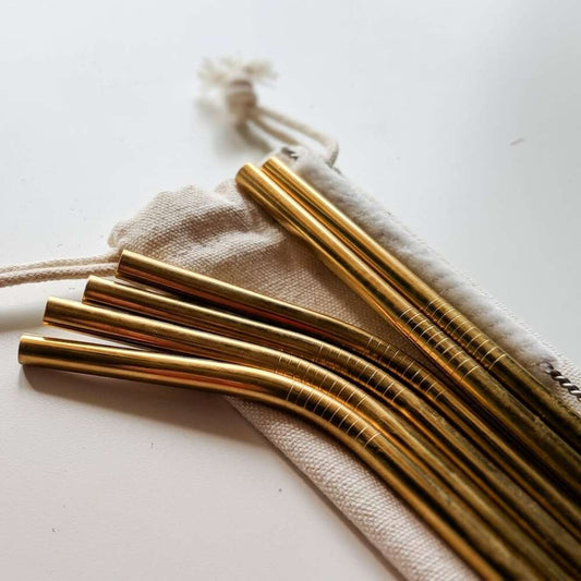 Stainless Steel Drinking Straws - Gold - Zero Waste Cartel