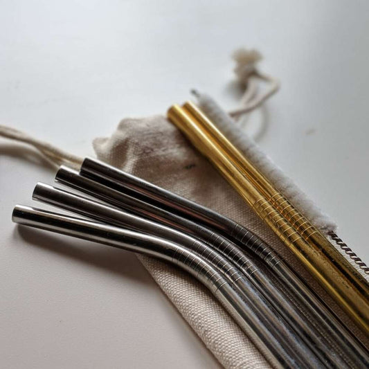 Stainless Steel Drinking Straws - Silver & Gold - Zero Waste Cartel